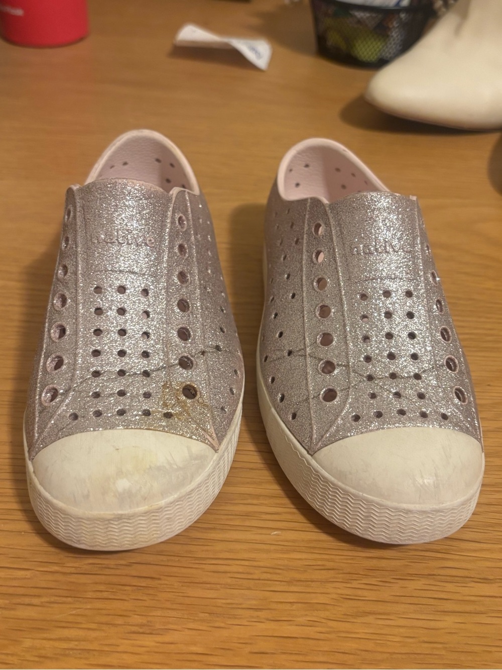 Girls Glitter Slip-On Sneakers - Rose Gold C11